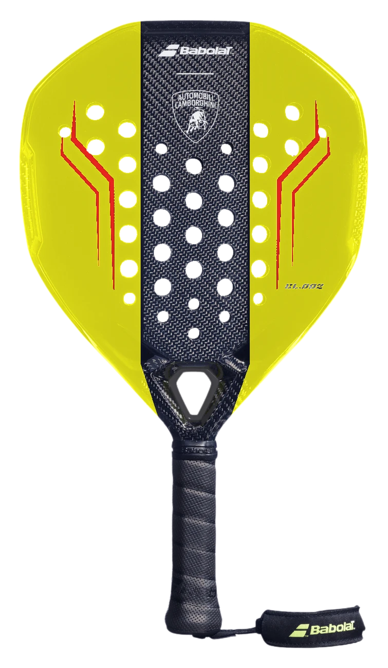 Pala Babolat x Automobili Lamborghini BL.002 · Amarilla, vista frontal