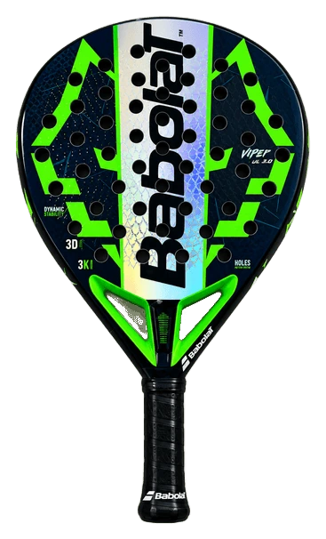 Pala Babolat Viper Juan Lebrón 3.0 2026 · Azul y verde, vista frontal